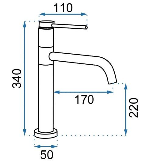 Basin Tap Lugano Chrome High