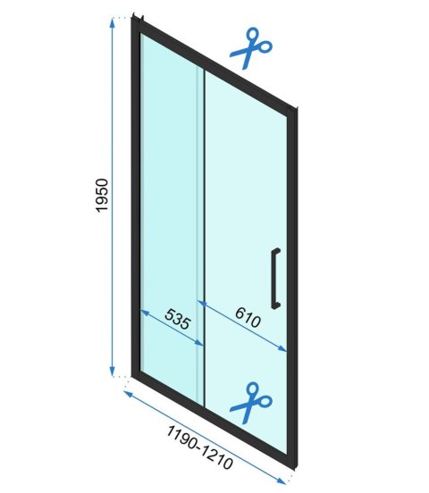 Shower Door Rapid Slide Black 120