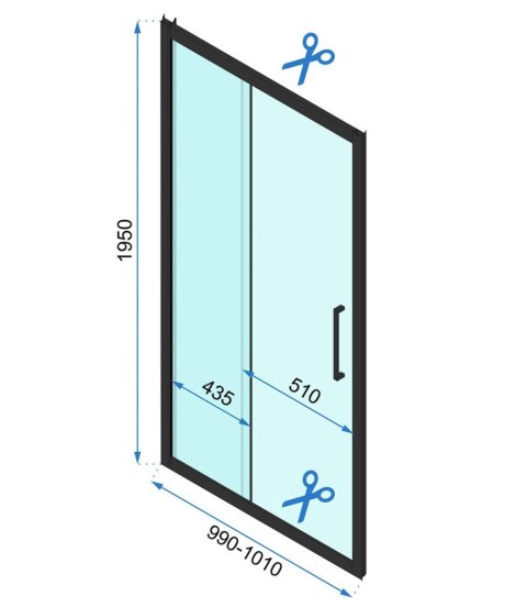 Shower Door Rapid Slide Black 150