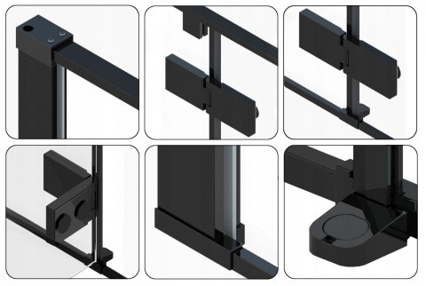 Shower Enclosure Fargo Black 90x120