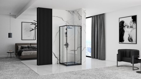 Shower Enclosure Punto Black 80x100