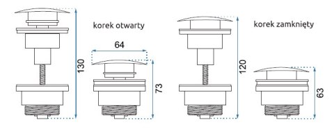 Washbasin Click-Clack Drain Plug Universal White