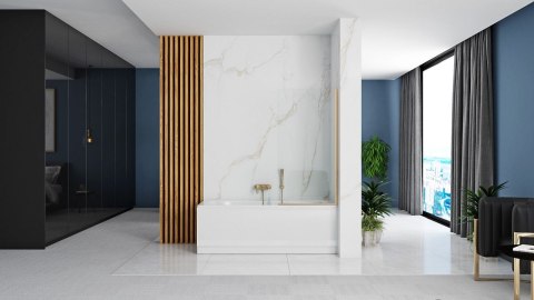 Bath Screen Elegant Gold 70