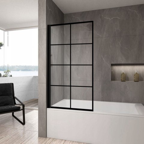 Bath Screen Lagos-1 Fix Black 80 Bath Screen Lagos-1 Fix Black 80