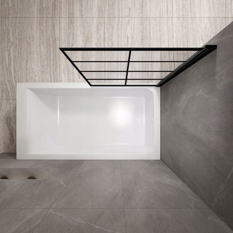 Bath Screen Lagos-1 Fix Black 80 Bath Screen Lagos-1 Fix Black 80