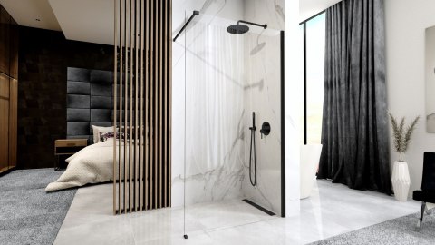 Shower Wall Aero Black 110
