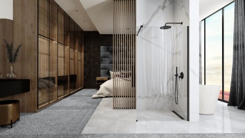 Shower Wall Aero Black 80
