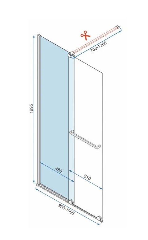 Shower Wall Cortis Black 120