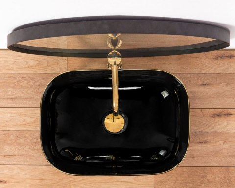Countertop Basin Rea Belinda Black/Gold Edge Countertop Basin Rea Belinda Black/Gold Edge