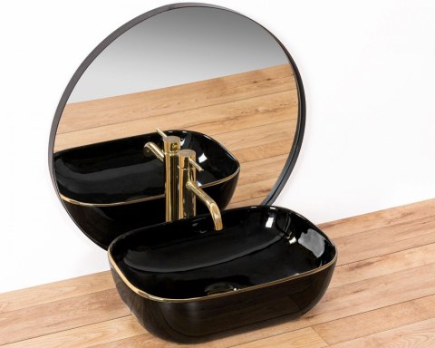 Countertop Basin Rea Belinda Black/Gold Edge Countertop Basin Rea Belinda Black/Gold Edge