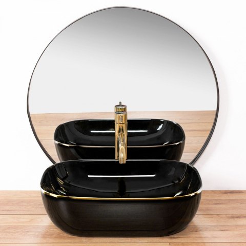 Countertop Basin Rea Belinda Black/Gold Edge Countertop Basin Rea Belinda Black/Gold Edge