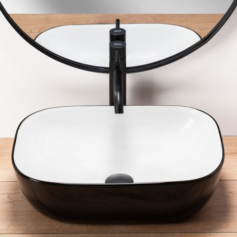Countertop Basin Rea Belinda Black/White Countertop Basin Rea Belinda Black/White