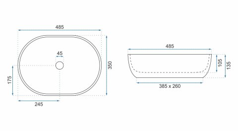 Countertop Basin Rea Lara Stone Matt Countertop Basin Rea Lara Stone Matt