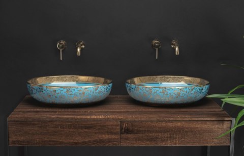 Countertop Basin Rea Margot Blue/Gold Countertop Basin Rea Margot Blue/Gold