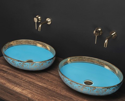Countertop Basin Rea Margot Blue/Gold Countertop Basin Rea Margot Blue/Gold