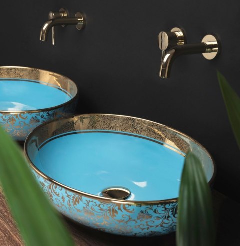Countertop Basin Rea Margot Blue/Gold Countertop Basin Rea Margot Blue/Gold