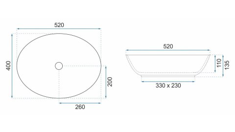 Countertop Basin Rea Margot Blue/Gold Countertop Basin Rea Margot Blue/Gold