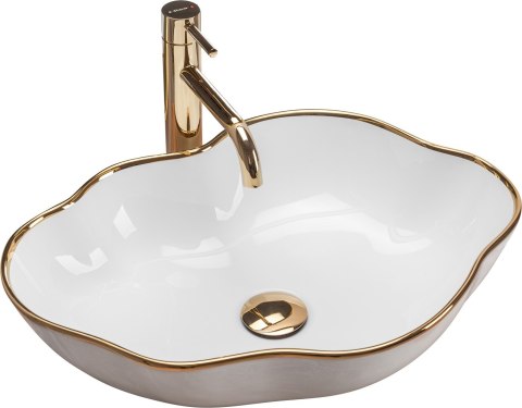 Countertop Basin Rea Pearl Gold Edge Countertop Basin Rea Pearl Gold Edge