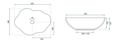 Countertop Basin Rea Pearl Gold Edge Countertop Basin Rea Pearl Gold Edge