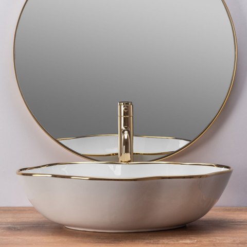 Countertop Basin Rea Pearl Gold Edge Countertop Basin Rea Pearl Gold Edge