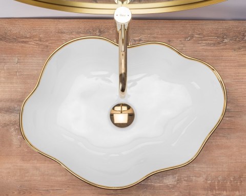 Countertop Basin Rea Pearl Gold Edge Countertop Basin Rea Pearl Gold Edge