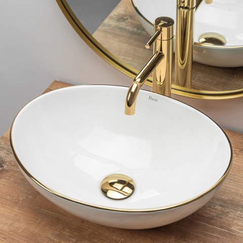 Countertop Basin Rea Sofia Gold Edge Countertop Basin Rea Sofia Gold Edge