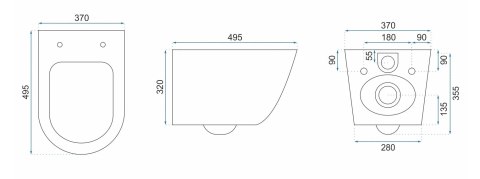 WC - CARLO MINI RIMLES DUROPLAST/FLAT/ZM BLACK MAT WC - CARLO MINI RIMLES DUROPLAST/FLAT/ZM BLACK MAT