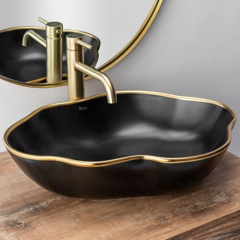 Basin Tap Lungo Brushed Gold High