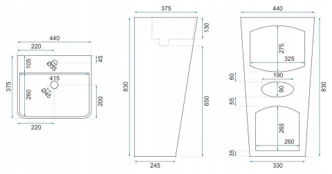 Freestanding Basin Rea Aris Marble