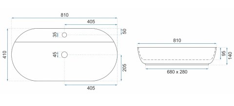 Countertop Basin Rea Aura 81