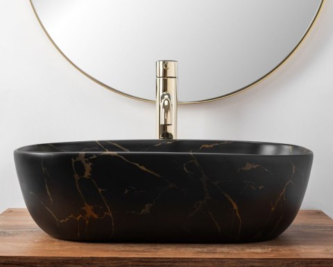 Countertop Basin Rea Belinda Black Marble Matt Countertop Basin Rea Belinda Black Marble Matt