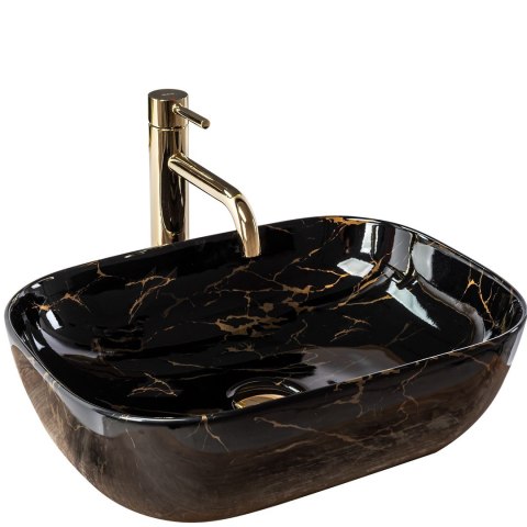 Countertop Basin Rea Belinda Black Marble Shiny