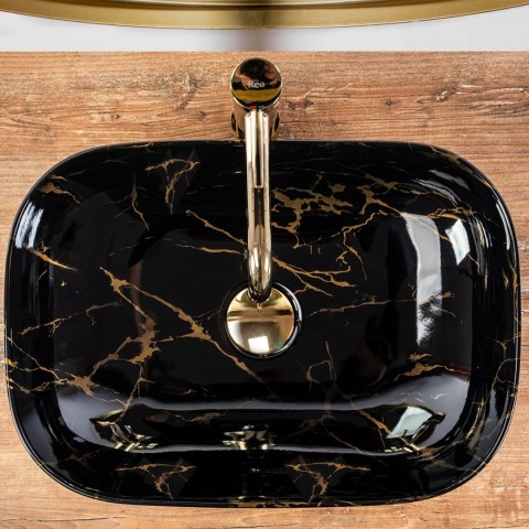 Countertop Basin Rea Belinda Black Marble Shiny