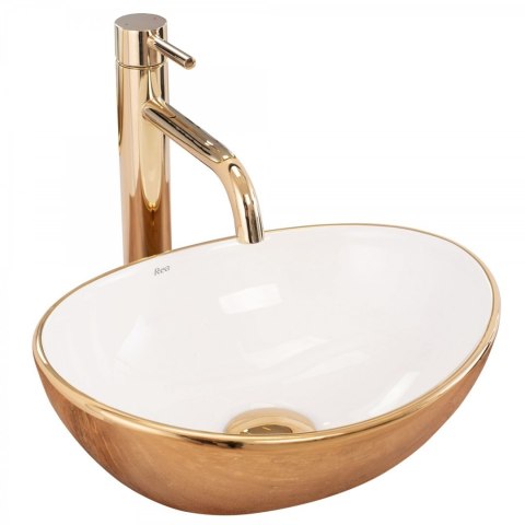 Countertop Basin Rea Sofia Mini Gold/White Countertop Basin Rea Sofia Mini Gold/White