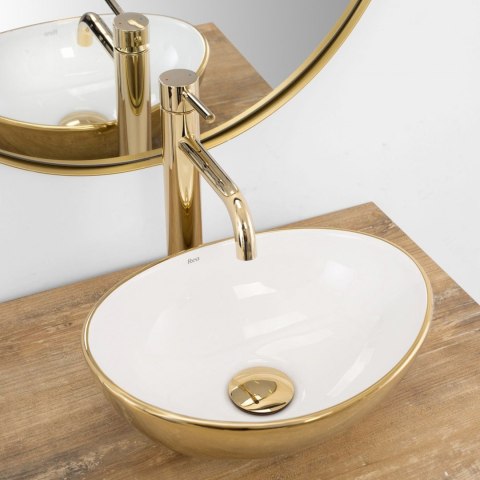 Countertop Basin Rea Sofia Mini Gold/White Countertop Basin Rea Sofia Mini Gold/White