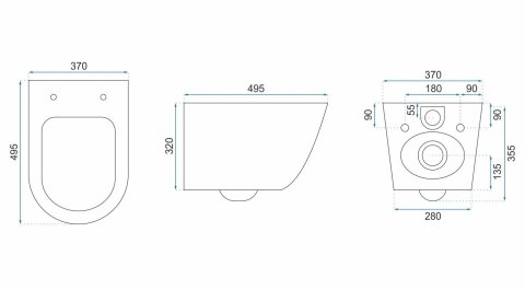 Rimless Wall-Hung Toilet Bowl Carlos Aiax Shiny Rimless Wall-Hung Toilet Bowl Carlos Aiax Shiny