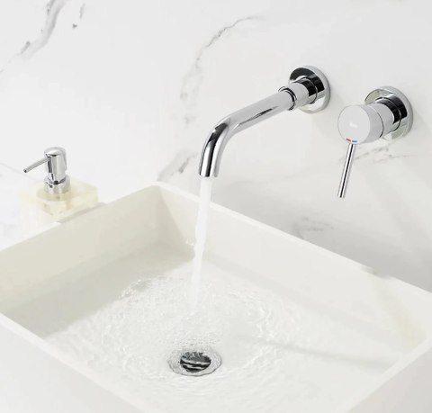 Basin Wall-Mounted Tap Lungo Long Chrome + BOX