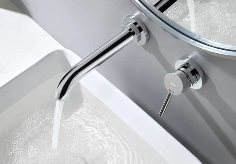 Basin Wall-Mounted Tap Lungo Long Chrome + BOX