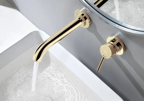 Basin Wall-Mounted Tap Lungo Long Gold + BOX Basin Wall-Mounted Tap Lungo Long Gold + BOX