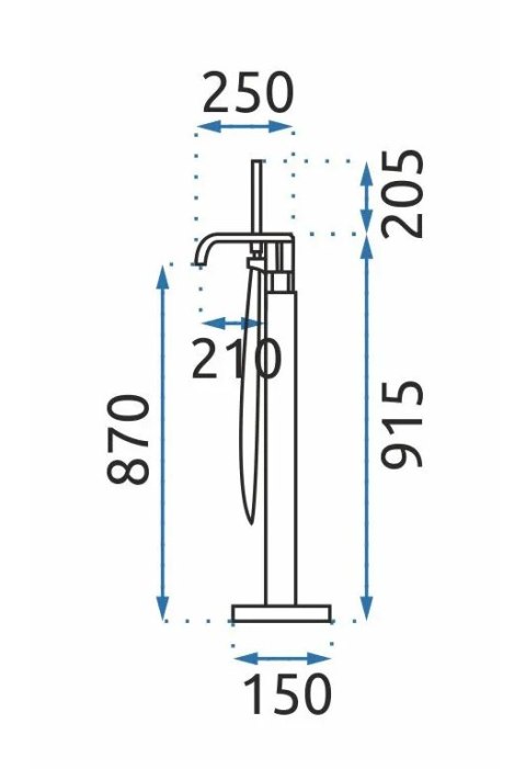Bath Tap Floor-mounted Carat Gold