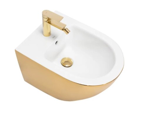 Wall-Hung Bidet Carlo Mini Gold White