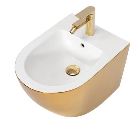 Wall-Hung Bidet Carlo Mini Gold White