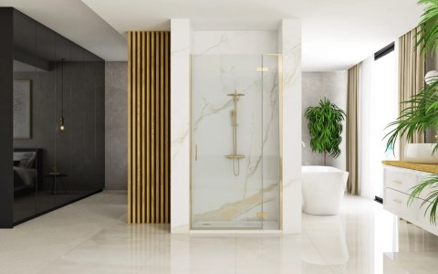 Shower Door Hugo Brush Gold 80
