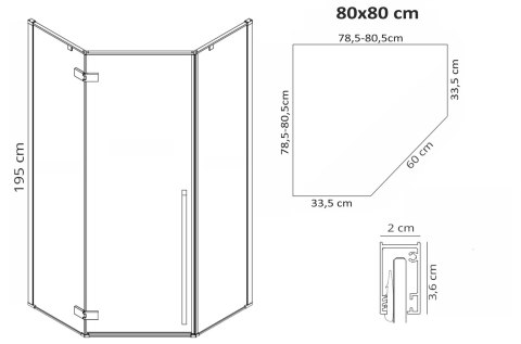 Shower Enclosure Diamond Gold 100x100