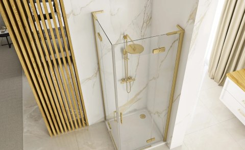 Shower Enclosure Hugo Brush Gold 80x80
