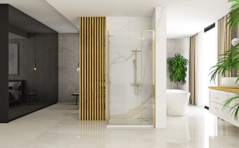 Shower Enclosure Hugo Brush Gold 80x80