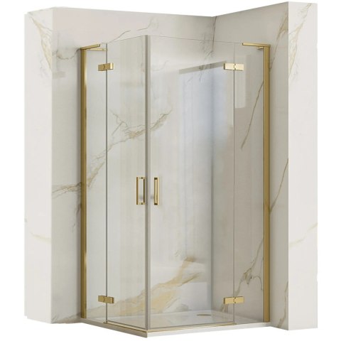 Shower Enclosure Hugo Brush Gold 90x90