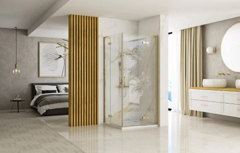 Shower Enclosure Hugo Brush Gold 90x90