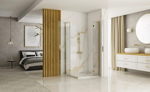 Shower Enclosure Hugo Brush Gold 90x90