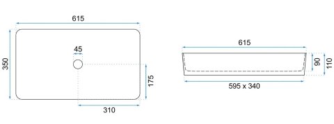 Countertop Basin Rea Denis Black Edge